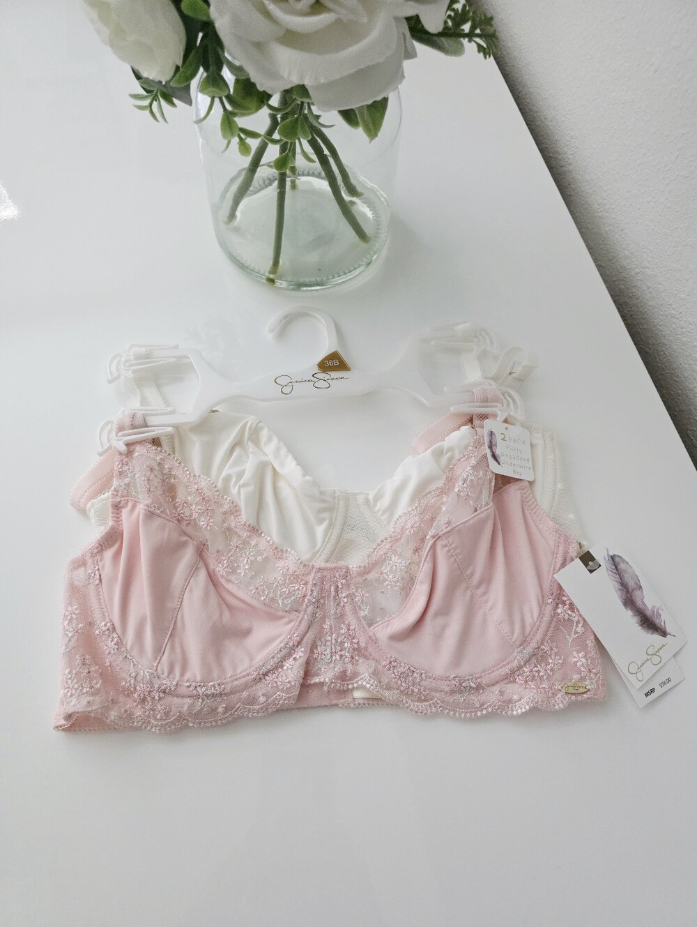 JESSICA SIMPSON🩷 Brand New 2-Pack Flirty Unpadded Underwired Bra SIZE 36B